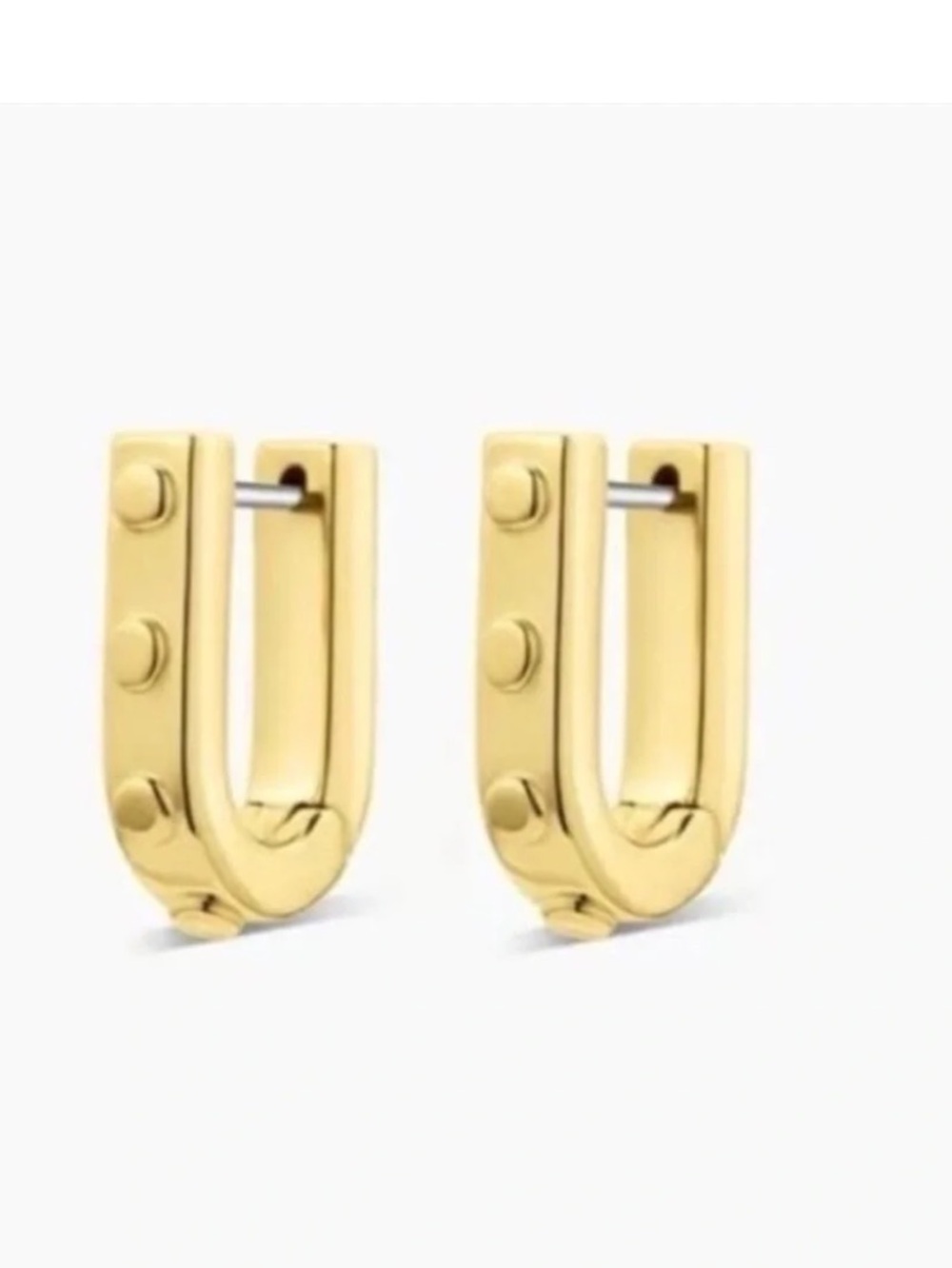 Gorjana Asher Link Gold Hoop Huggie Earrings New
